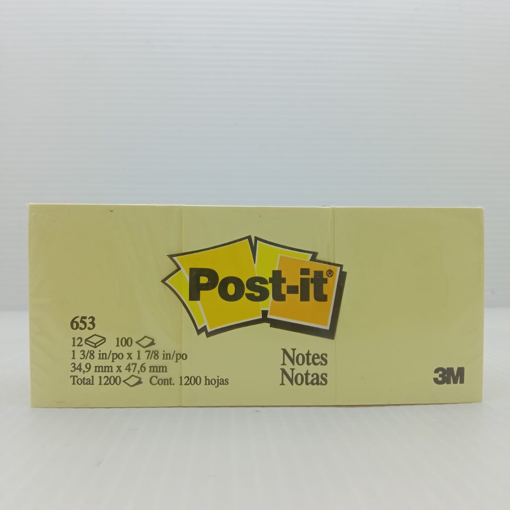 

STICKY NOTES / POST IT 3M 653 (34.9 x 47.6mm) - YELLOW