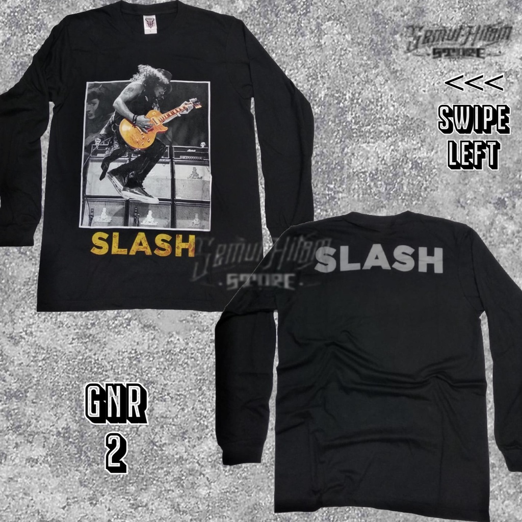 Kaos Panjang GUNS N ROSES GNR SLASH Builtup Longsleeve Musik Rock Prapatan Rebel ORIGINAL