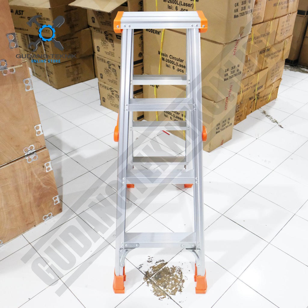 Tangga Lipat Aluminium Tipe A Double XENON Tangga Lipat Alumunium 4S 1,2Meter A Type Ladder 4 Steps