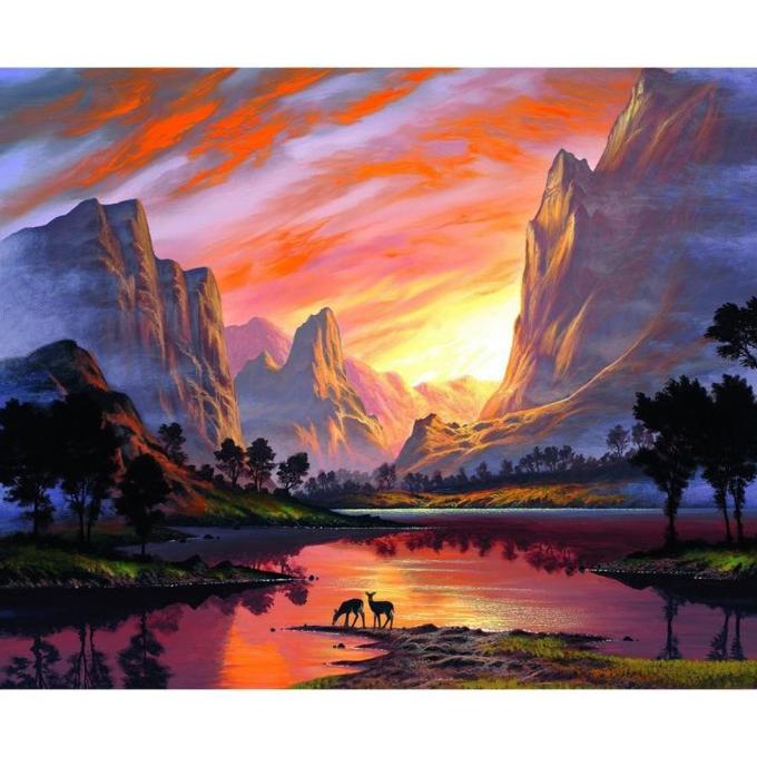 

Diy Painting Paint By Numbers Canvas Lukis Wild Jungle 40*50