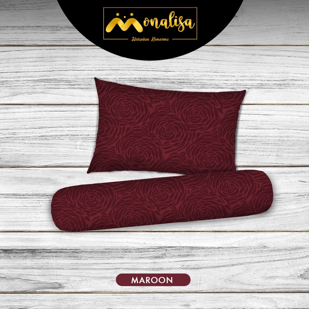 Monalisa Emboss BedCover SET Sprei Uk 100/120 - Maroon