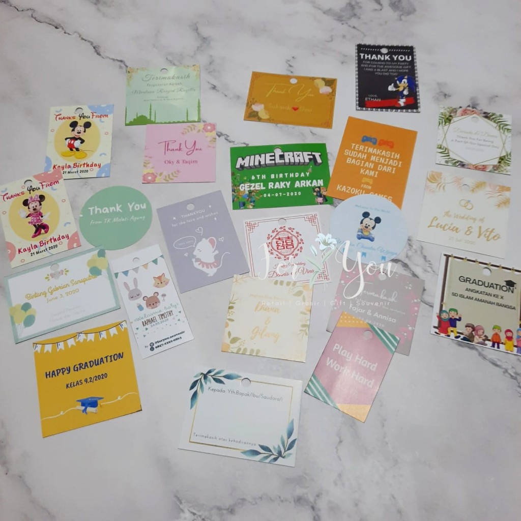 Thanks Card Atau Tag Card Bahan Art Paper Untuk Birthday Wedding Graduation Shuangxi Dll Shopee Indonesia - kazoku free robux