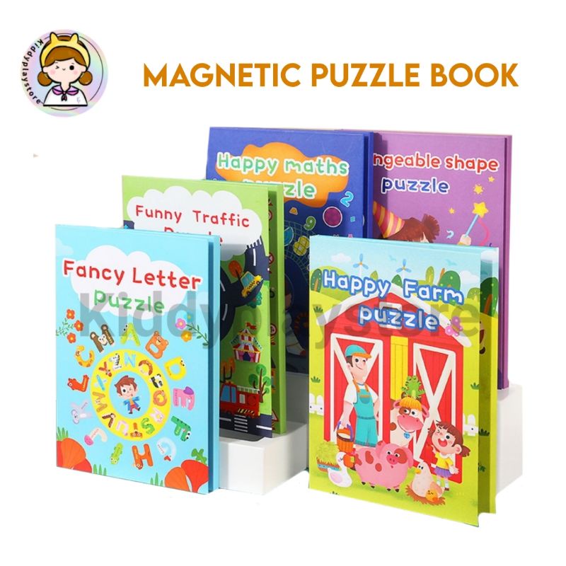 Jual puzzle book / Buku edukasi huruf angka bentuk