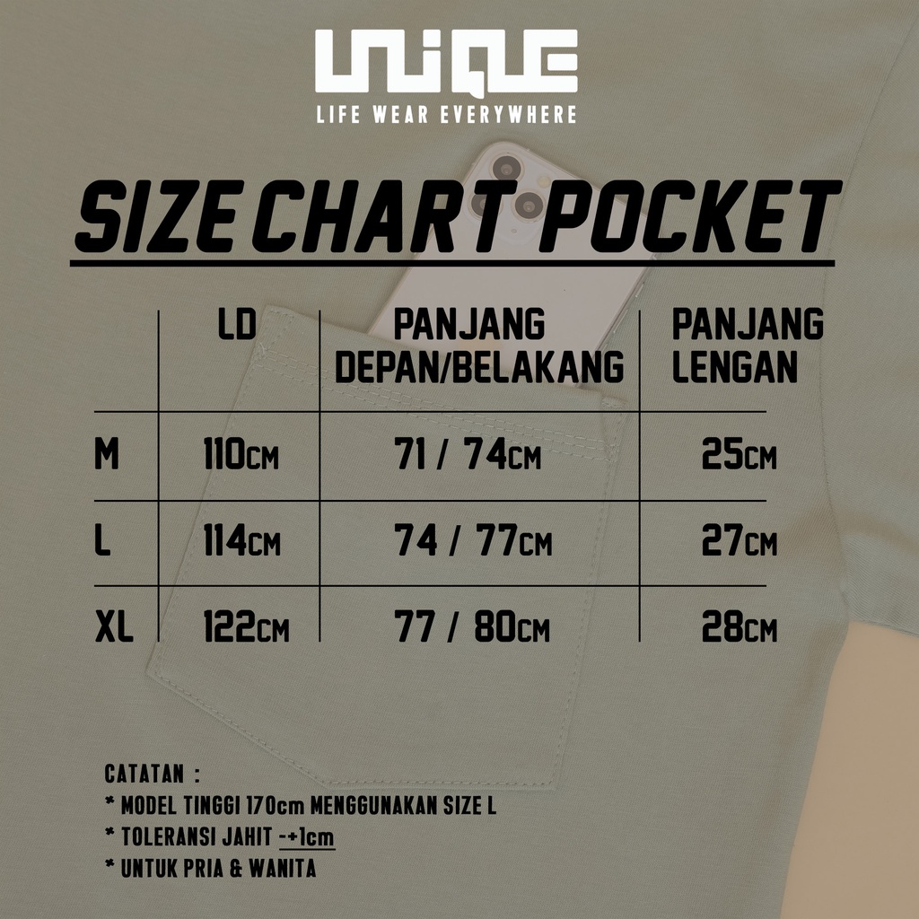 UNIQUE - (Pocket Series) Kaos Oversize Pocket Green Zelena