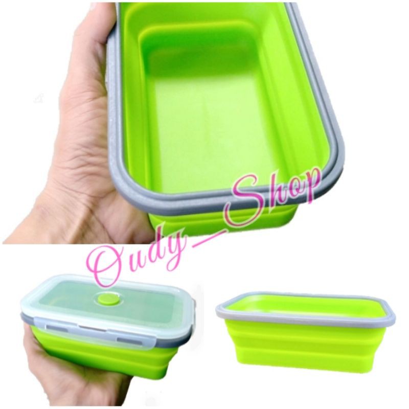 Travel Folding Bowl 800 ml Mangkuk Lipat Kotak Makan Silikon Praktis
