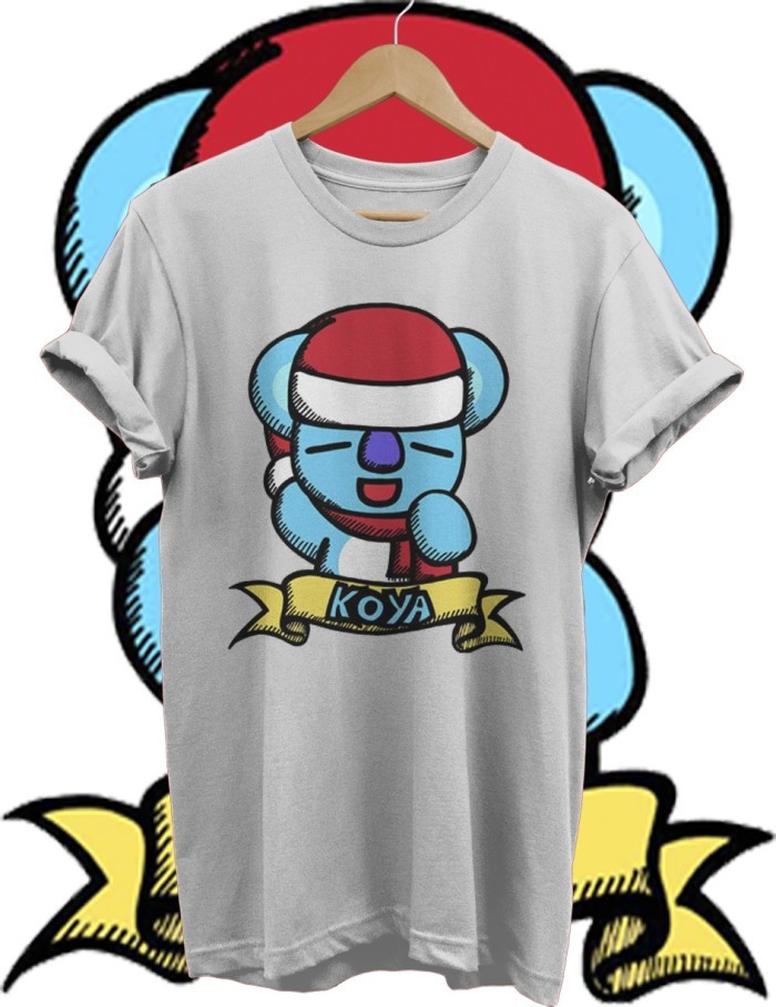 KAOS BTS NATAL TSHIRT KOYA BT21 NATAL COMBED 30S