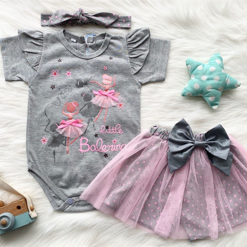 baju anak perempuan baru lahir newborn 0-12 bulan little ballerina tutu pants set