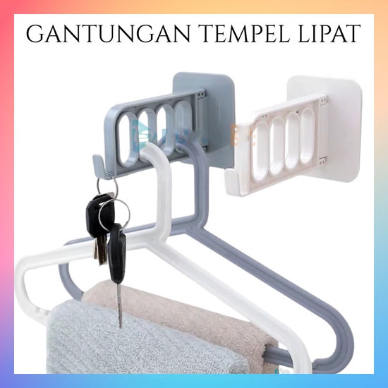 GANTUNGAN TEMPEL HOOK LIPAT / GANTUNGAN STAND HANGER JEMURAN / GANTUNGAN BAJU DINDING