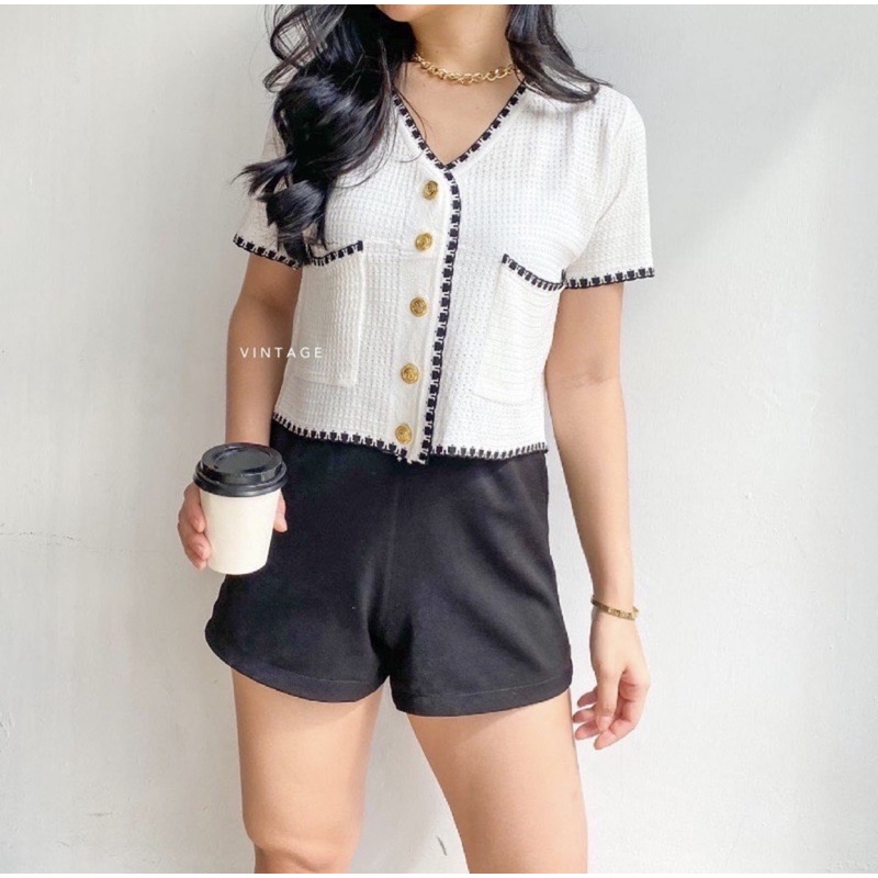 ZAZA_FASHION Baju Atasan Wanita Terbaru 2020 IMPORT Real Pict Blouse Wanita Hits Cameron Pendek