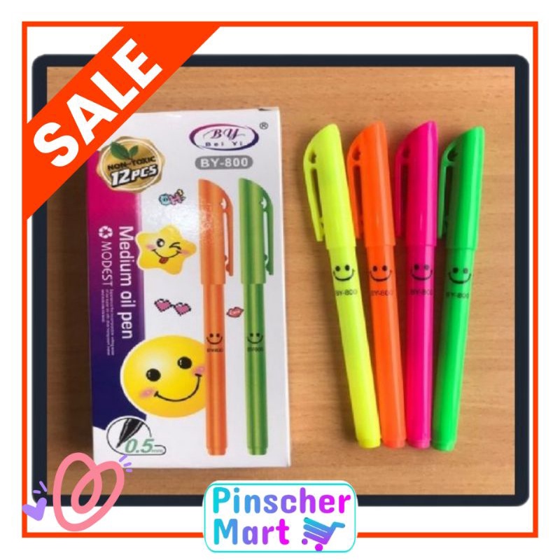 Pulpen Gel Balpoint Pena Smile DY-800 (Isi 12 Pcs) Pulpen Harga Per Pack