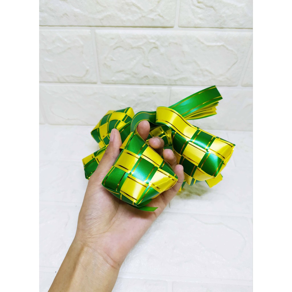 ( 6 pcs) Ketupat enam - ketupat  Sedang Ketupat Lebaran Hijau Kuning