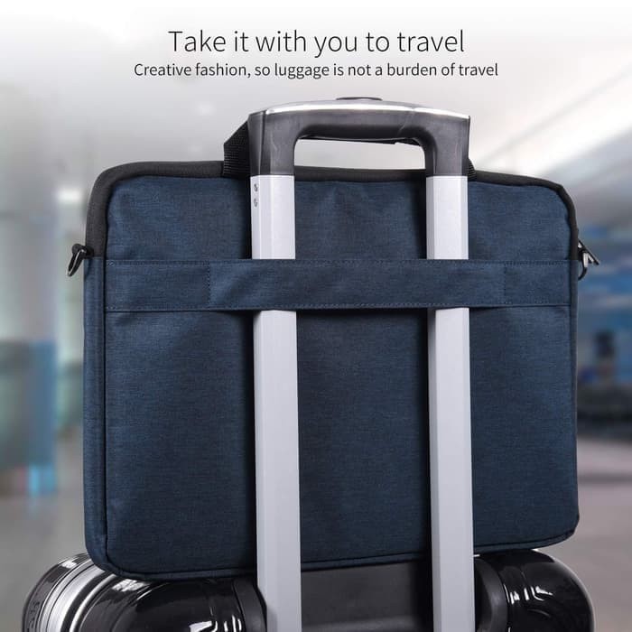 Tas Laptop Selempang Waterproof Huiphone package 15.6 inch - Navy blue