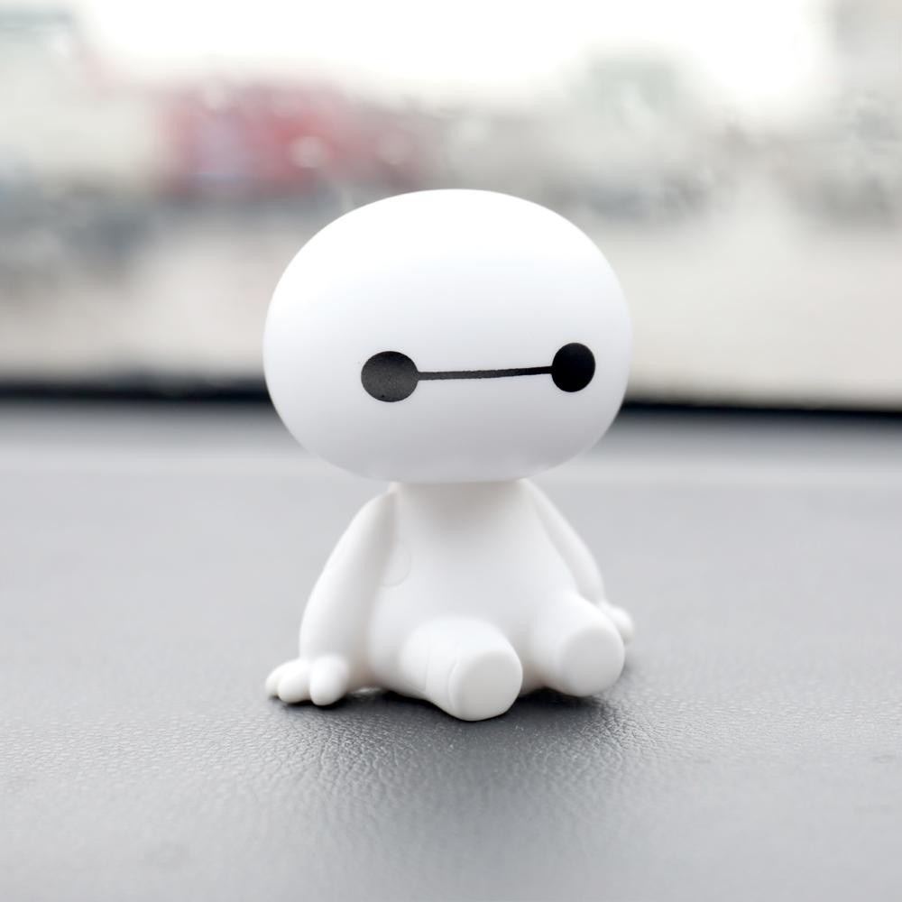 Aksesoris Boneka Kartun Baymax Robot Kepala Goyang Bahan Plastik Untuk Dekorasi Interior Mobil