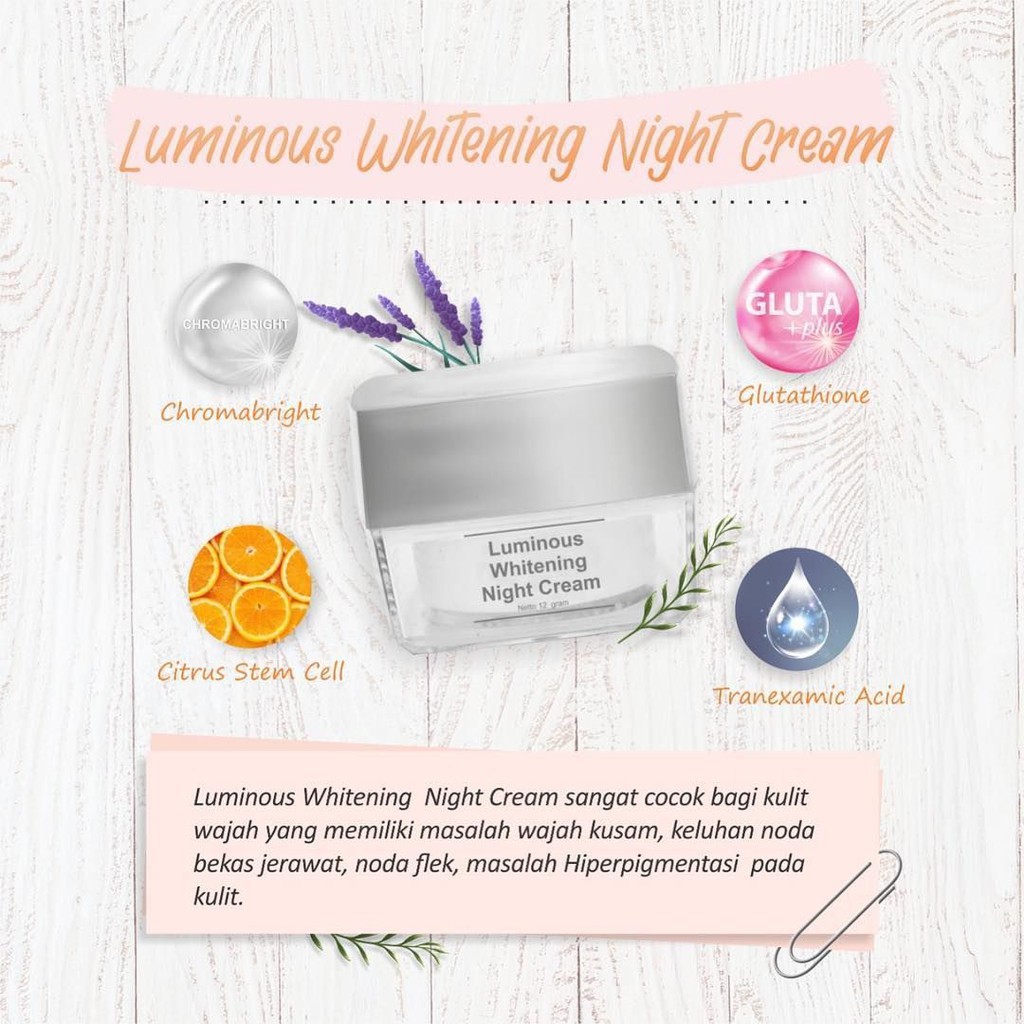 MS GLOW Luminous Night Cream Cream Malam 12gr