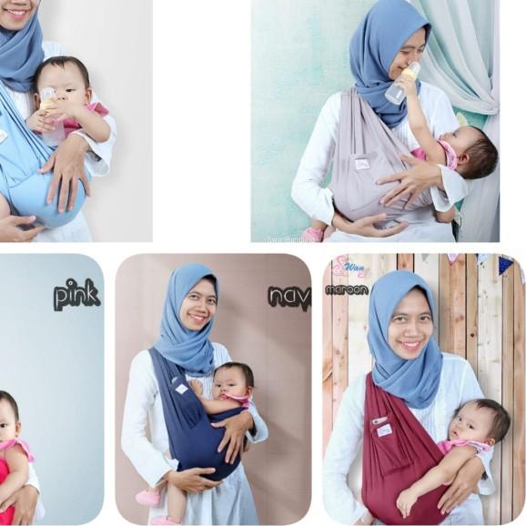 ֍ Gendongan bayi kaos / Geos bayi ada kantong - M ✶