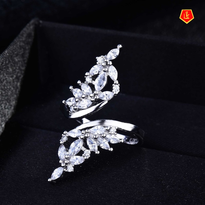 [Ready Stock]Hollow Diamond Wings Super Fairy Ring Female Korean Exaggerated Personalized