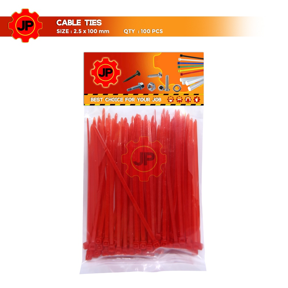 KABEL TIES 2.5 x 100 MM MERAH - PENGIKAT KABEL TIS - CABLE TIE 100 PCS