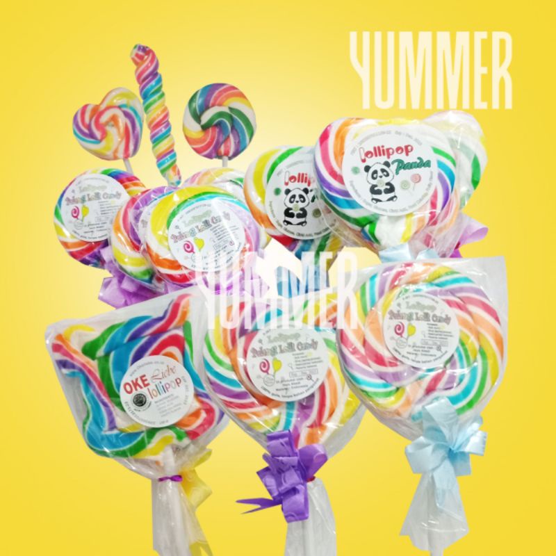 

Yummer l Lollipop candy love bundar mickey mouse ulir l permen pelangi