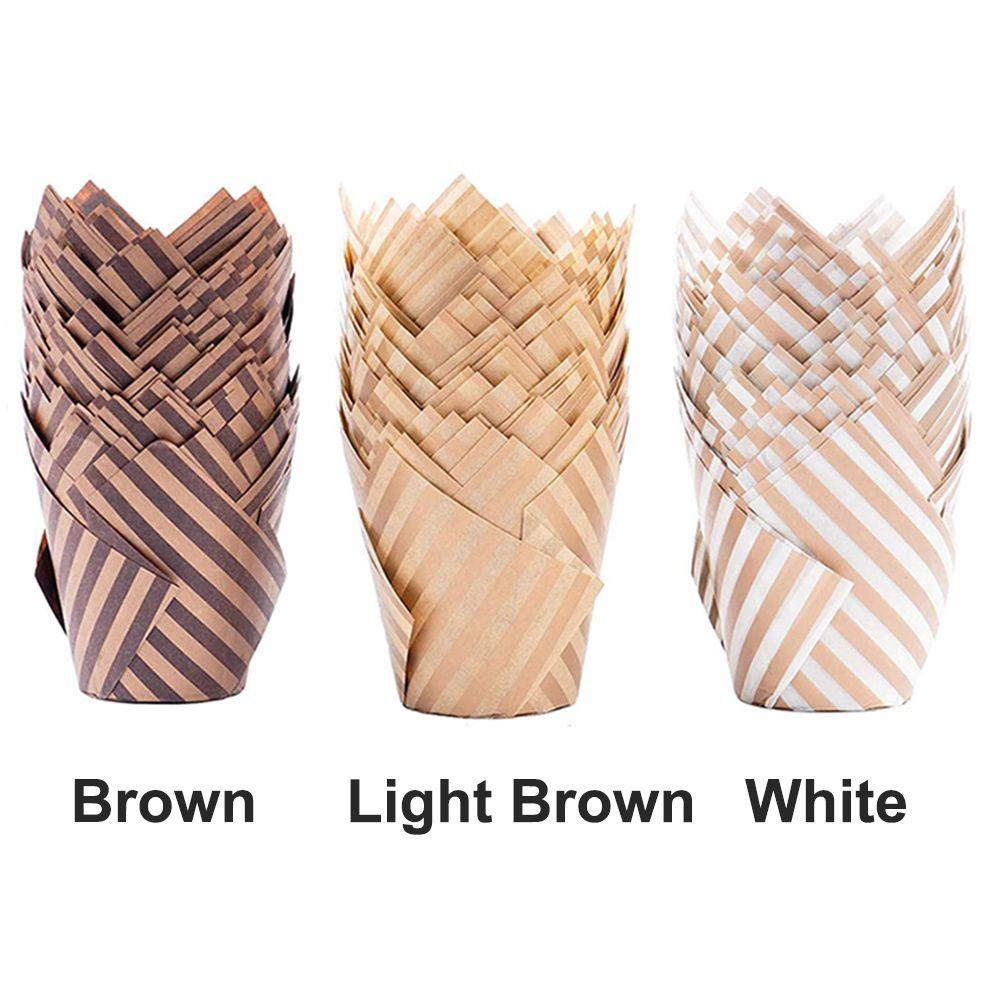 Solighter 100pcs Cupcake Paper Cups DIY Dilapisi Emas Perak Kue Liner Muffin Cupcake Liners