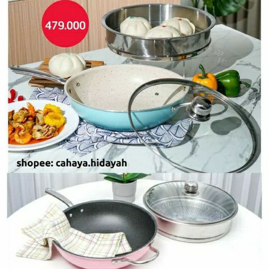 Homecook Chic Panci Steamer Panci Kukus Kuali Wajan Anti Lengket