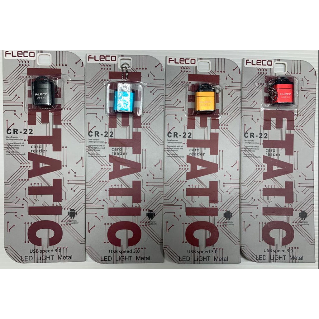 GROSIR CARD READER MICRO SD FLECO METAL CR-22 SUPPORT USB 3.0 UP TO 512GB MINI STYLE dan (card reader enov micro murah)