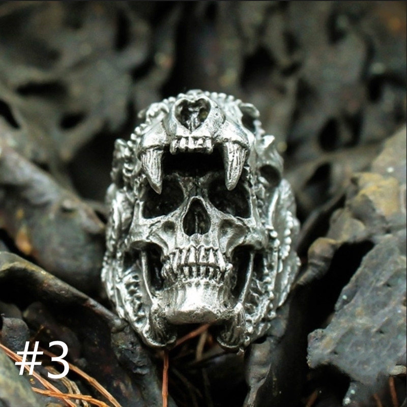 Cincin Gothic Gaya Retro Dengan Zircon Untuk Wanita