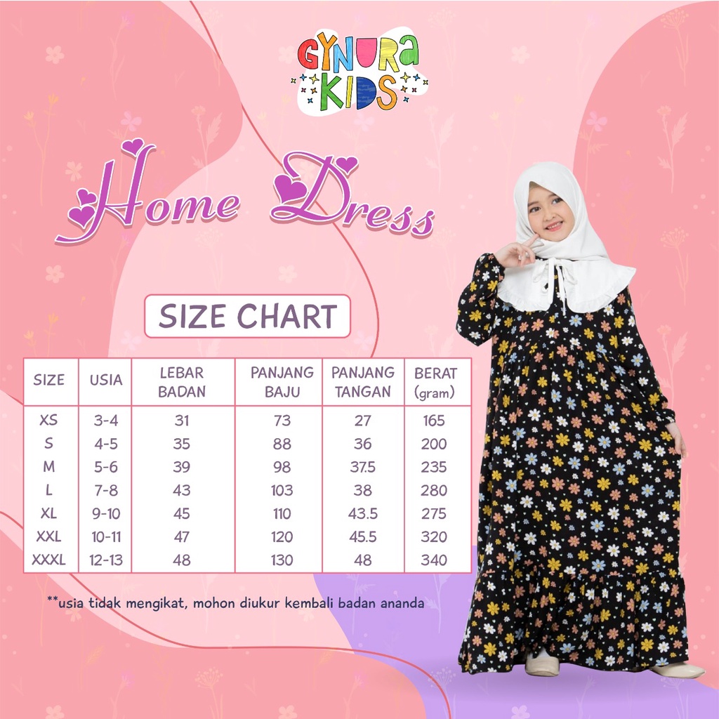 BAJU HOMEDRESS GAMIS ANAK TANGGUNG REMAJA DEWASA  TERBARU 2022 PREMIUM BRANDED COUPLE IBU ANAK HOME DRESS GYNURA 03