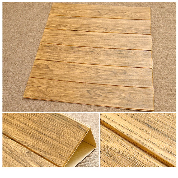 Wallpaper Foam 70 CM X 70 CM 3D WOOD LIST SPONS KAYU LIST