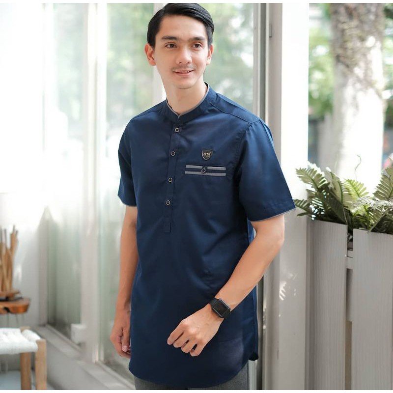 Baju Koko Kurta Dewasa Lengan Pendek Material Catton  Adem Serap Keringat-6