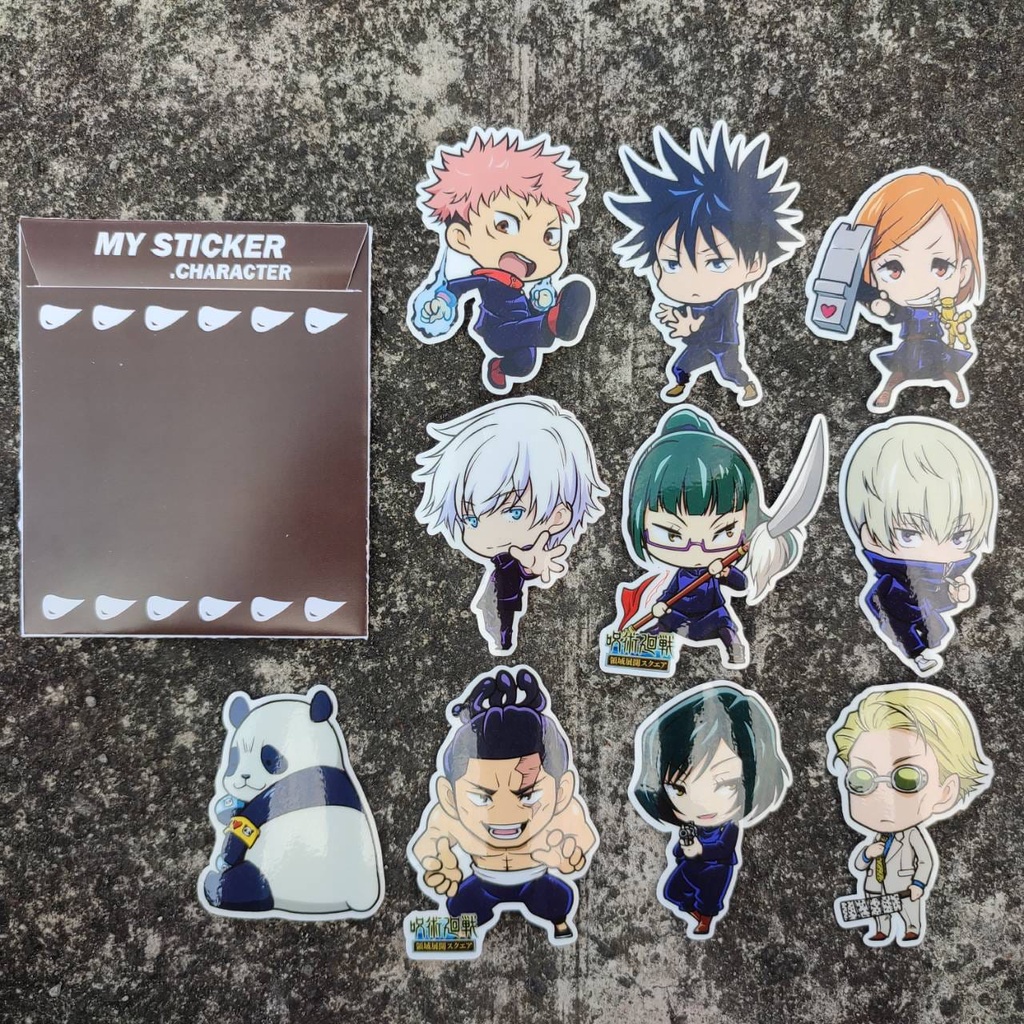 Sticker Anime Terlengkap - Stiker Jujutsu Kaisen Kode 2 - 1 Set isi 10