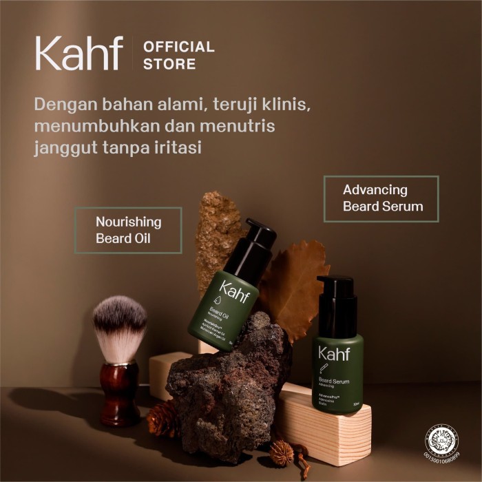 Original 100% KAHF Advancing Beard Serum 30 ml Penumbuh Janggut Pria - Halal Dengan Minyak Argan Oil