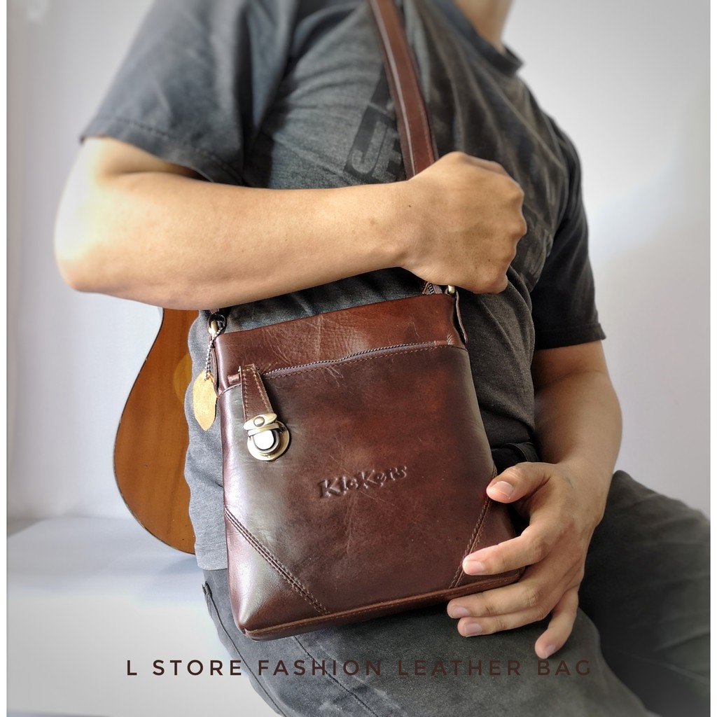 Tas Kulit Asli Kepala Lapisan Kulit Sapi Litchi Grain Wanita Tas Fashion Portable Bahu Messenger