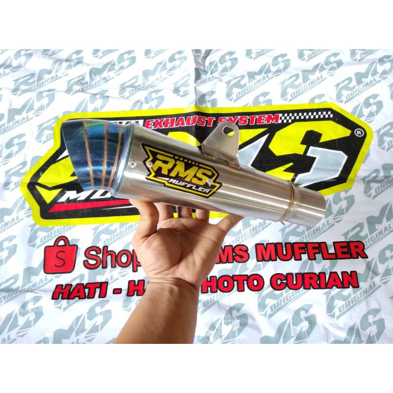 slincer Knalpot RMS Muffler Original keong jumbo ujung blue p23cm d50 engker engker sarangan separo 