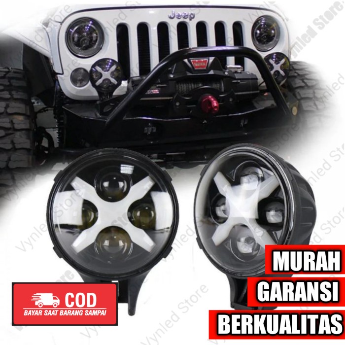 Led sorot mobil offroad 4X4 lampu kabut daymaker X man 60 W 6 inchi