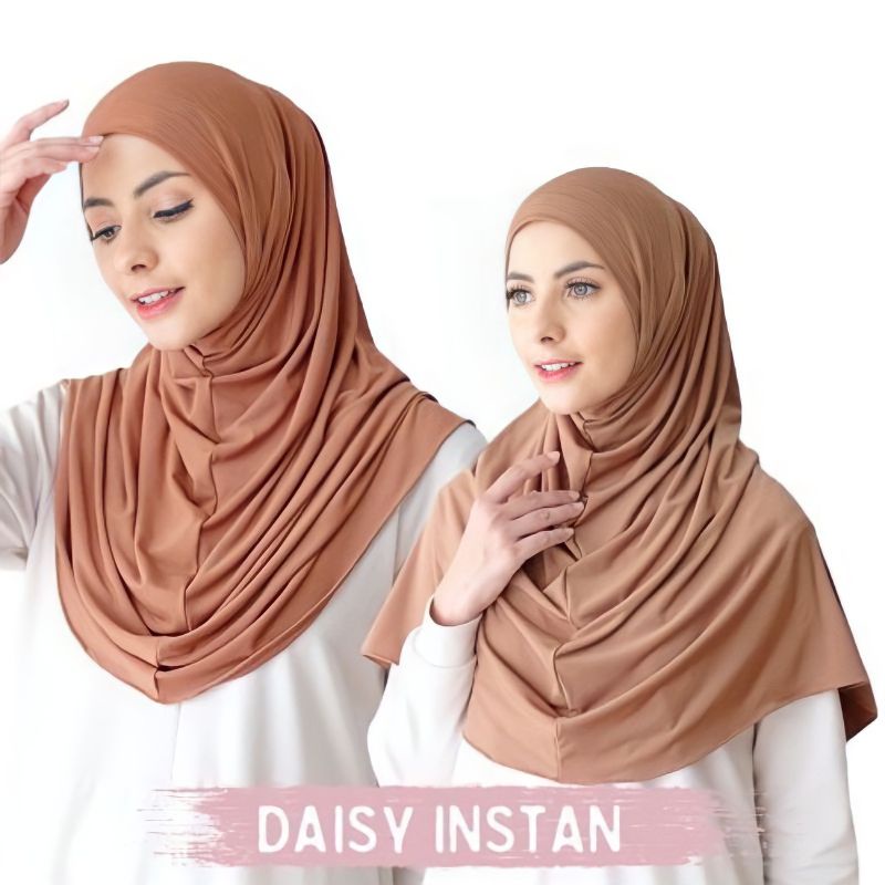 Bergo Khimar Daisy Instan Jilbab Malay Jersey Premium