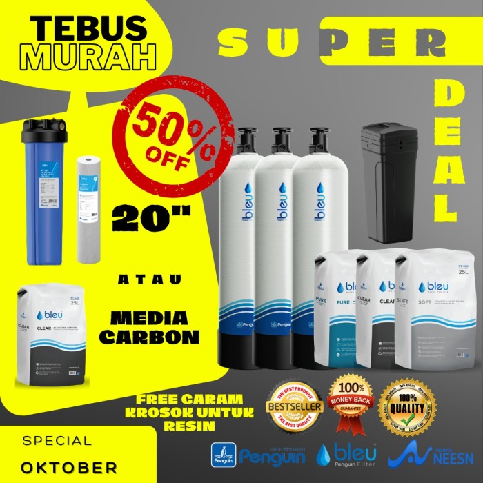 Filter air sumur FRP 1035 Manganese+Carbon Manual+RESIN (SUPER DEAL) - Normal