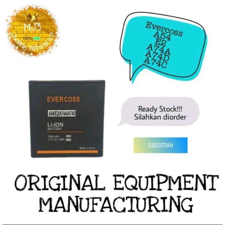 BATERAI ORIGINAL EVERCROSS A54 A74A A74C A74D E2 DOUBLE POWER CROSS