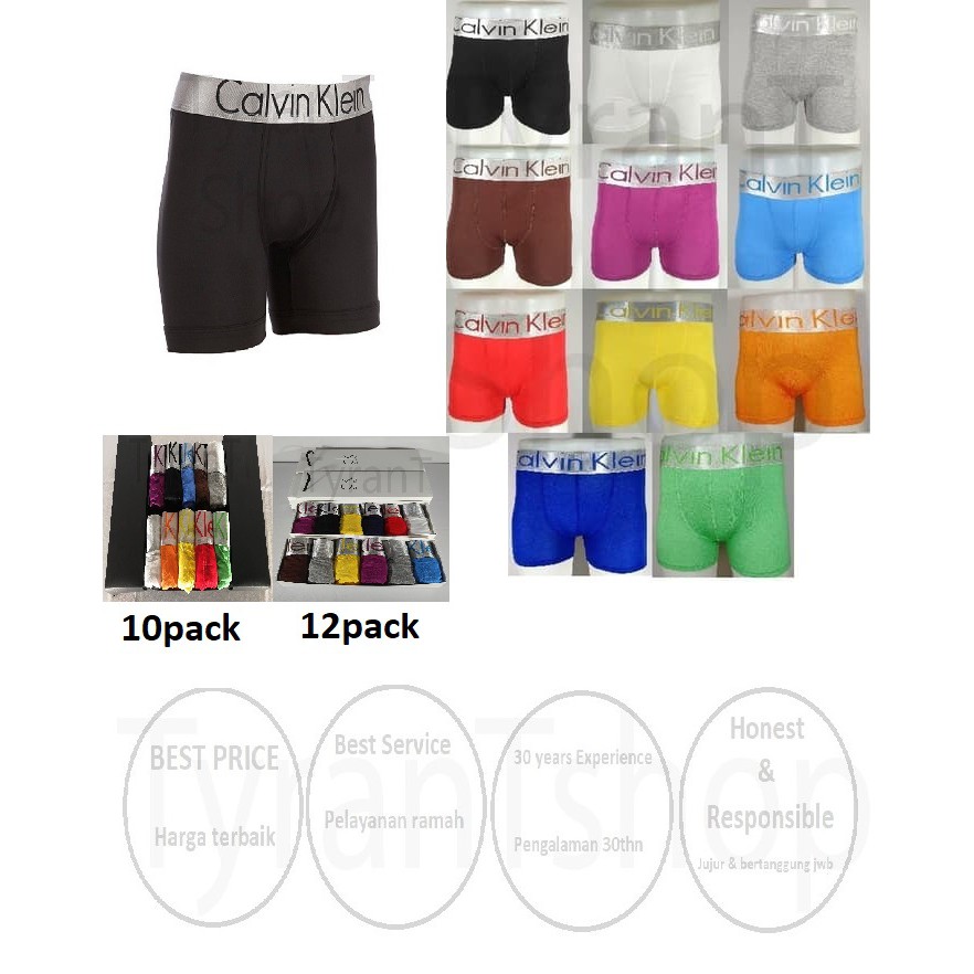 Boxer trunk celana  dalam  Ck Steel long Pria paket 10pcs 