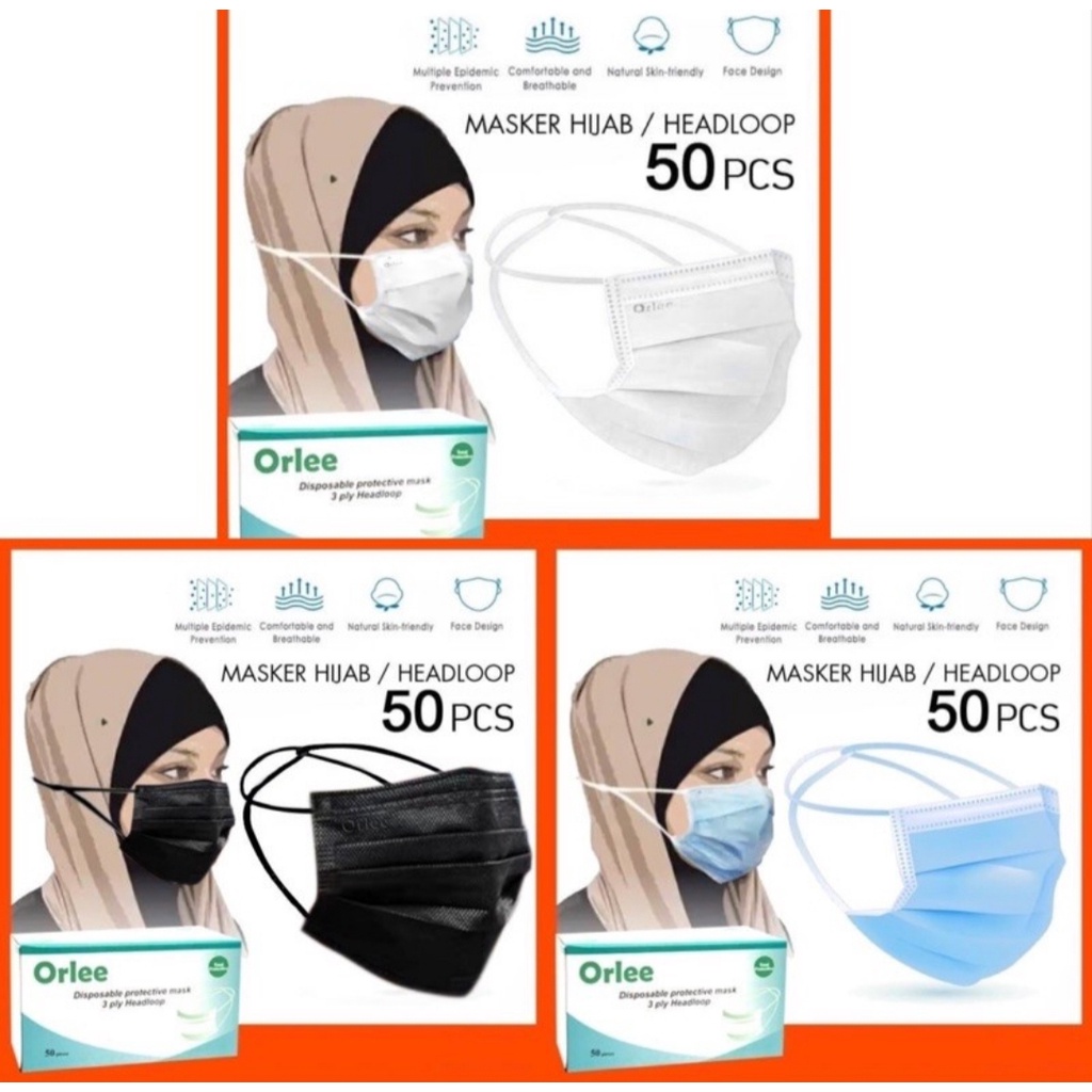 Orlee Masker 3 Ply isi 50 Pcs