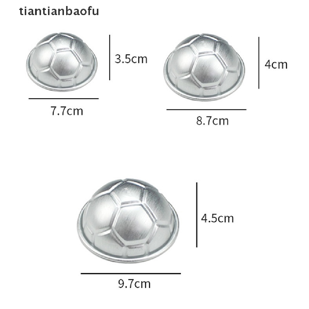 1pc Cetakan Kue Bom Mandi Bentuk Bola Sepak 3D Bahan Aluminum