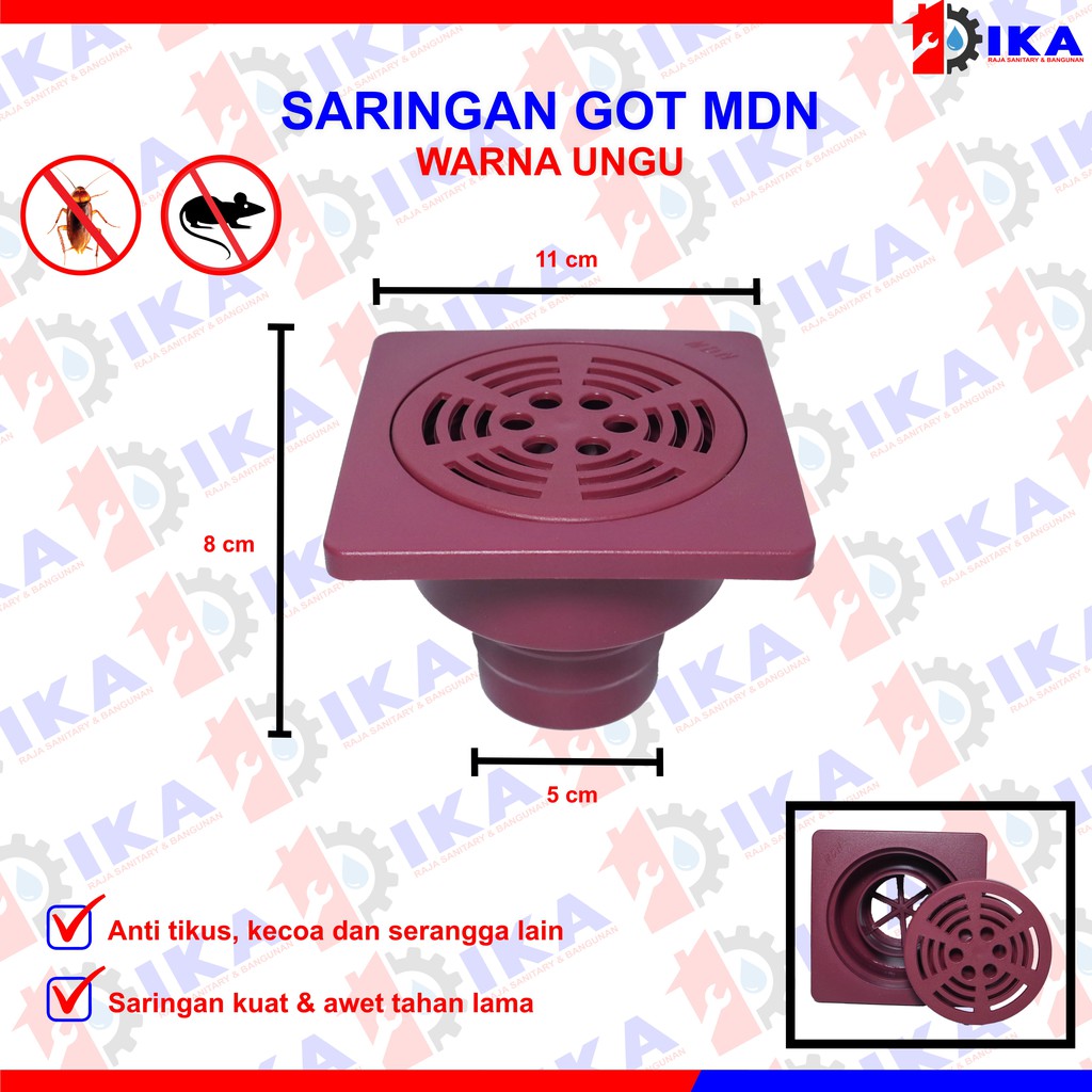 IKA - Official  Saringan Got Tebal Plastik PVC Kamar Mandi Toilet got floor drain pvc mdn ika