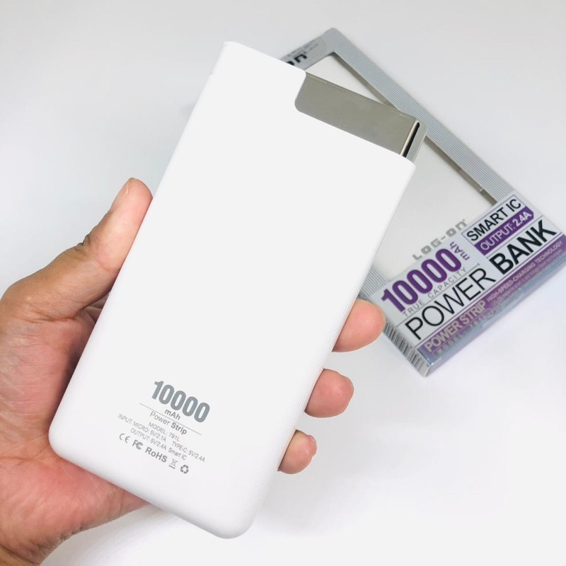 POWERBANK LOG ON 791L 10.000MAH OUTPUT 2.4A SMART IC PROMO SEN