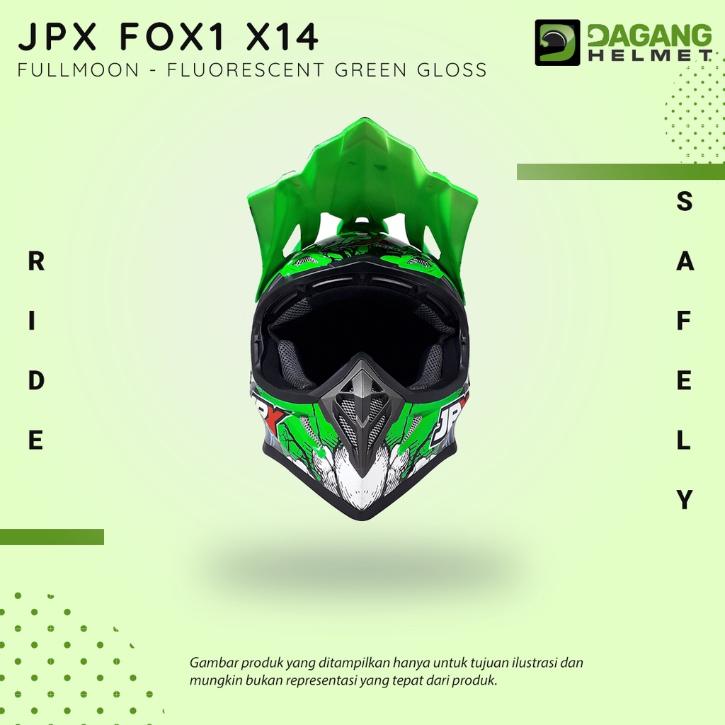 Jual HELM Cross Murah JPX Fox1 X14 Full Moon Racing Cross Full