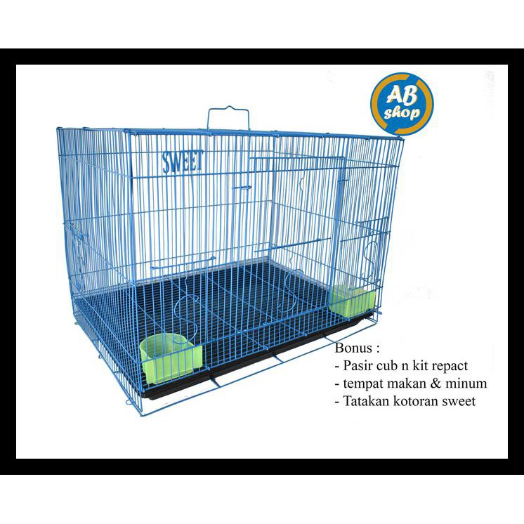 Kandang Kucing Kelinci Musang Ukuran L Besi Lipat