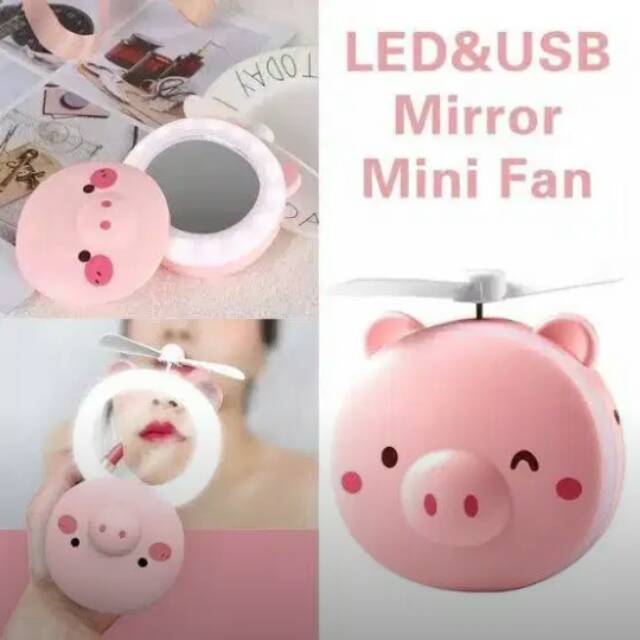 LED & miror mini fan