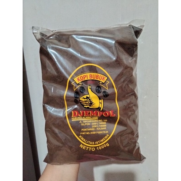 

Kopi Djempol (1Kg) Kopi Bubuk Khas Pontianak / Kopi Jempol / Kopi Djempol Pontianak / Kopi Hitam Khas Kalbar / Kopi Legendaris / Bubuk Kopi Robusta