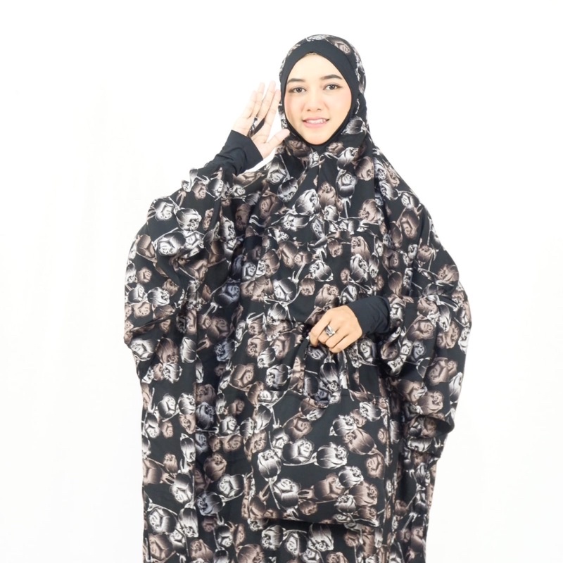 Mukena dewasa terusan rayon viscose premium bahan adem exclusive super jumbo travelling traveling