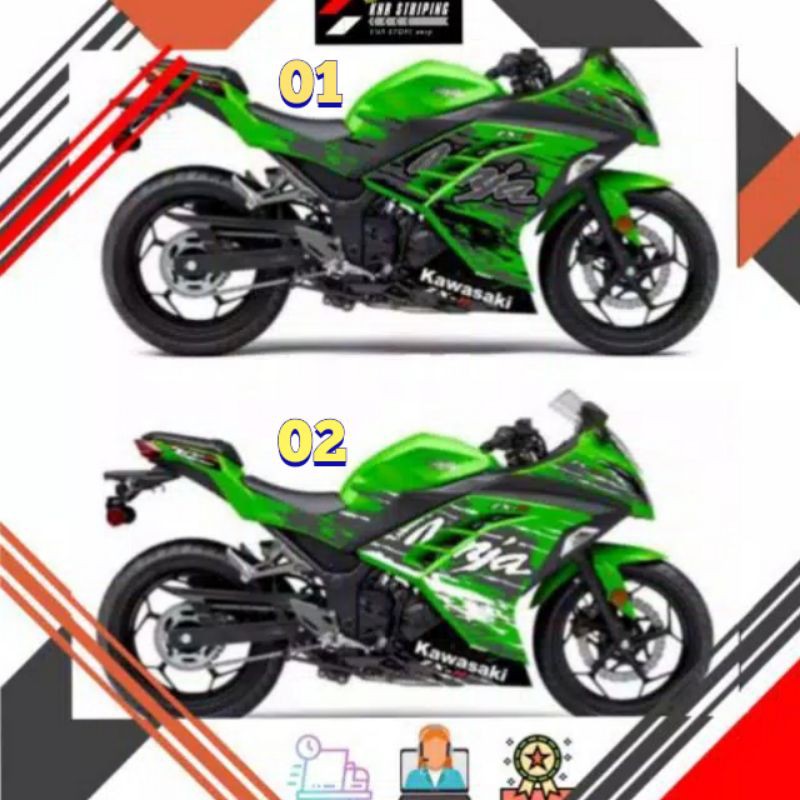 Striping Kawasaki Ninja 250FI hijau castom