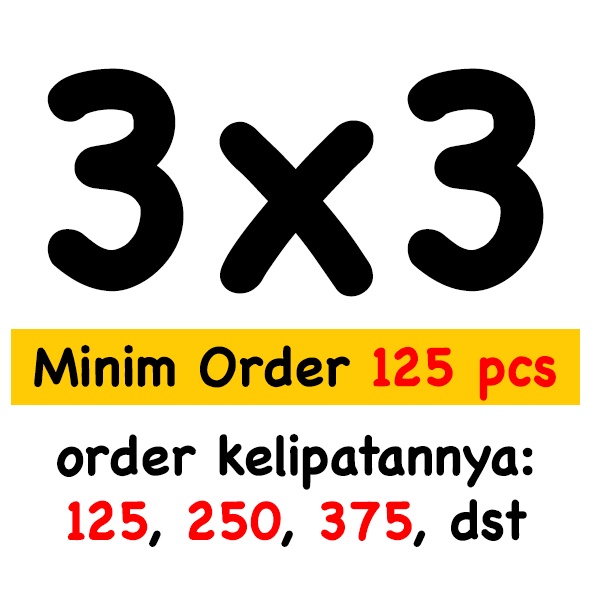 

Ukuran 3x3 cm Label Stiker Kromo (Cetak Plus Cutting)