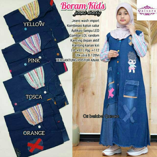 LONG DRESS KIDS BORAM MAXY/LD92-PJ112/RECOMENDED JEANS WASH IMPORT